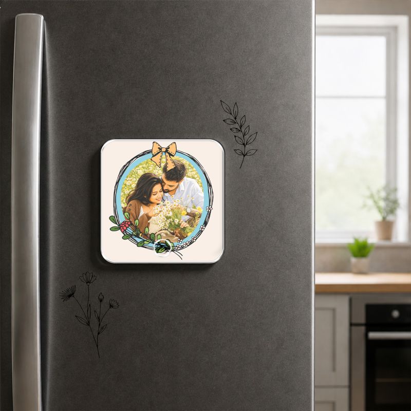 Personalized Photo & Music Plaque Customized Musical Fridge Magnet Frame with Your Photo & Song Anniversary, Birthday & Valentine’s Day Gift for Couples